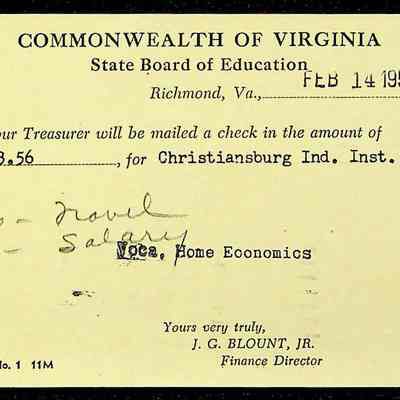 Christiansburg Institute Treasury Receipts, 1956-1957