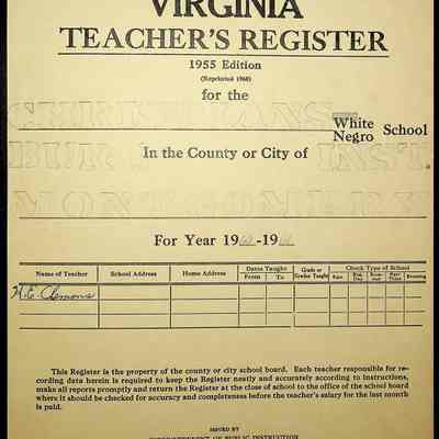 VA Teacher’s Register for H.E. Clemons, 1960-1961 (Radford Girls)