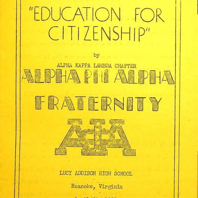 "Education For Citizenship" Alpha Pi Alpha Fraternity 1959