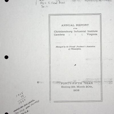 Annual Report of the Christiansburg Industrial Institute, 1908 (photocopy)