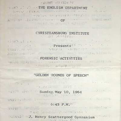 Forensic Activities "The Golden Rounds of Speech", 1964