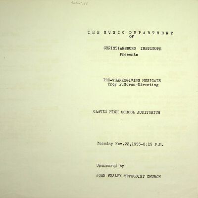 Pre-Thanksgiving Musical 1955