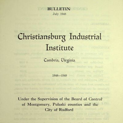 Christiansburg Industrial Institute Bulletin 1948