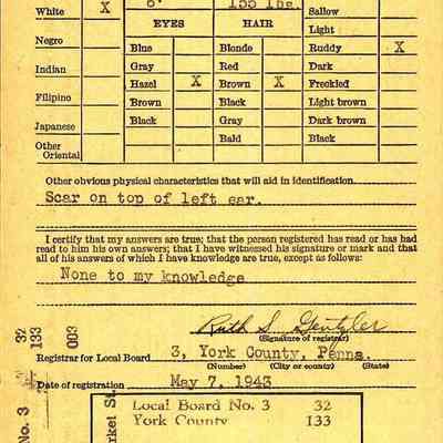 Draft Card, back