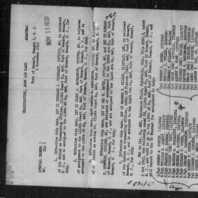 Orders, November 1943