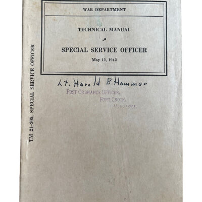 TM 21-205 Special Service Officer