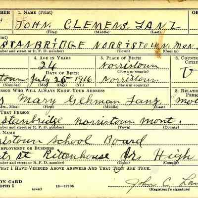 WWII Draft Card Front