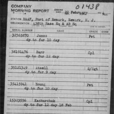 Morning Report, February 1944
