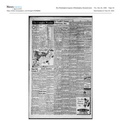 November 26, 1964 obituary: November 26, 1964 The Philadelphia Inquirer