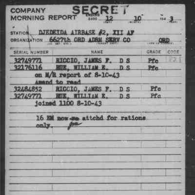 Morning Report, October 12, 1943