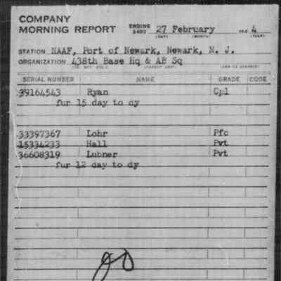 Morning report, February 1944