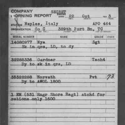 October 1943 AWOL