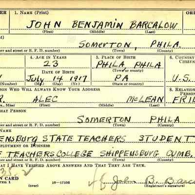 Draft Card, front