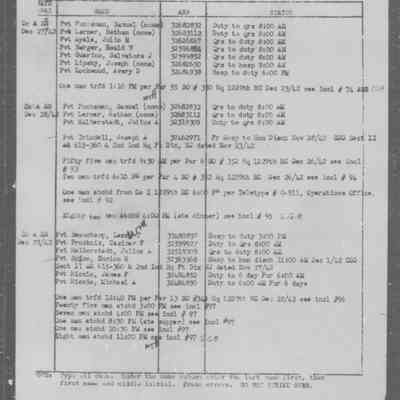 December 29, 1942, Co. A 1229th Replacement