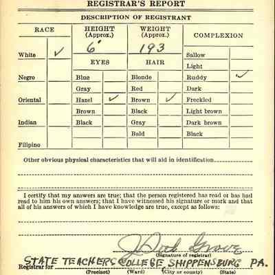 Draft Card, back