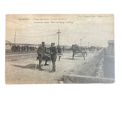 American Camp. Men Carrying Bedding.