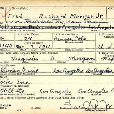Draft Card, front