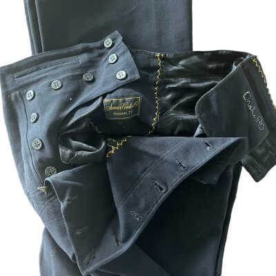 Pants manufactures tag and embroidered name