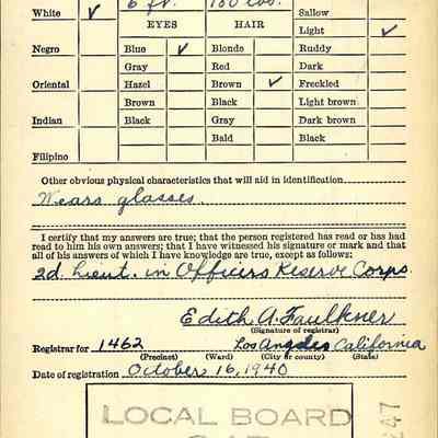 Draft Card, back