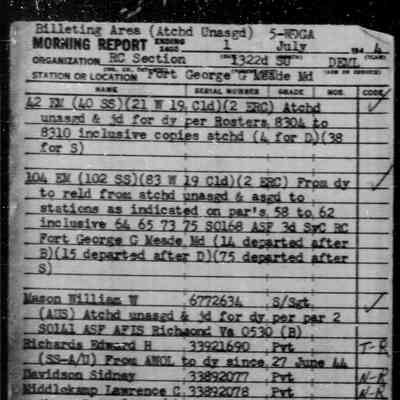 Morning Report, July 1, 1944