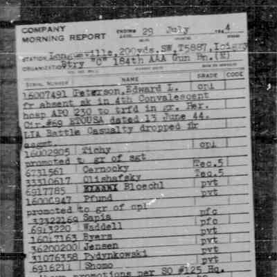 Sapia Promotion July 1944