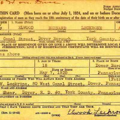 Draft Card, front