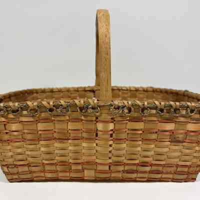 Shallow Ash Splint and Sweetgrass Basket