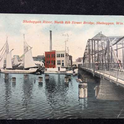 Sheboygan River, North 8th Street Bridge, Sheboygan, Wis.