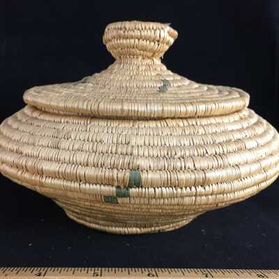 Small Lidded Inuit Alaskan Basket