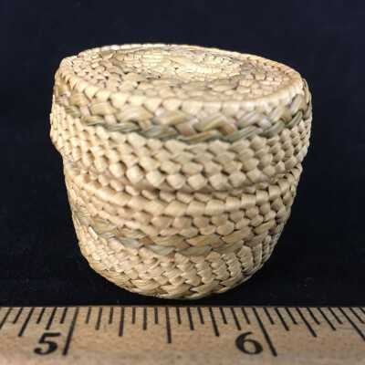 Miniature Nootka Lidded Basket