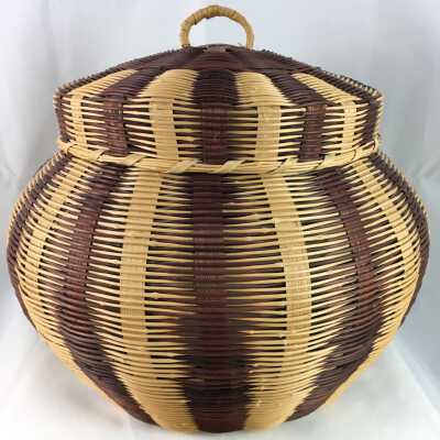 Lidded Qualla Cherokee Sewing Basket