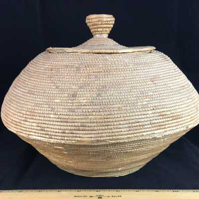 Old Lidded Inuit Alaskan Basket