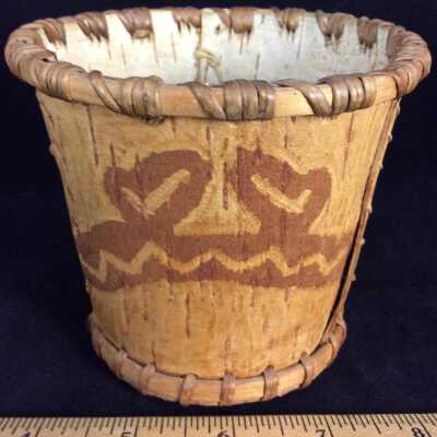 Small Etched Bark Basket