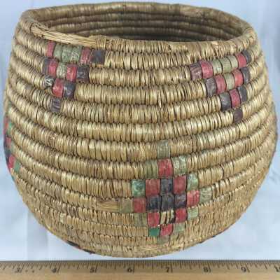 Yupik Seal Gut Imbricated Basket