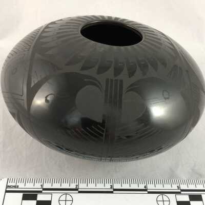 Black Incised Seed Jar