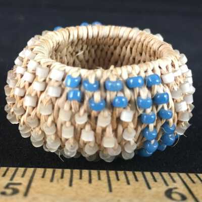 Miniature Pomo Style Beaded Basket