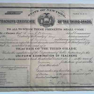 Teacher's Certificate