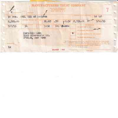 Receipt for Shares Purchased by Cornelia Lott