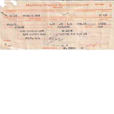 Receipt for Shares Purchased by Cornelia Lott