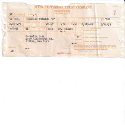 Receipt for Shares Purchased by Cornelia Lott