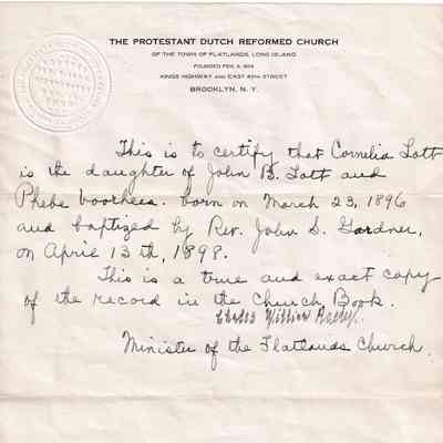 Baptismal Certificate