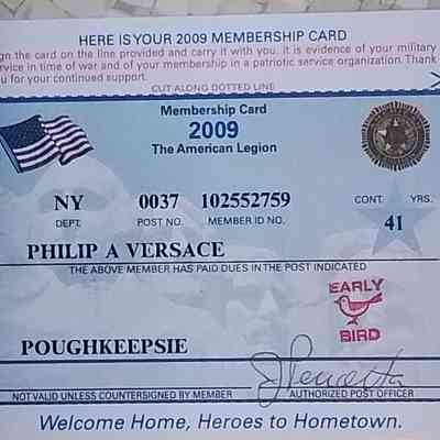 Philip A Versace 2009 American Legion Membership award