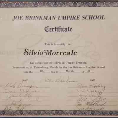 Umpire training certificate