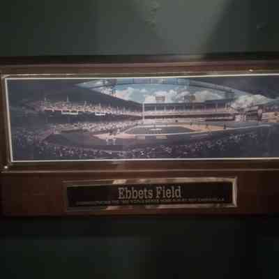 Picture at Ebbets Field commemorating the world series home run by Roy Campanella