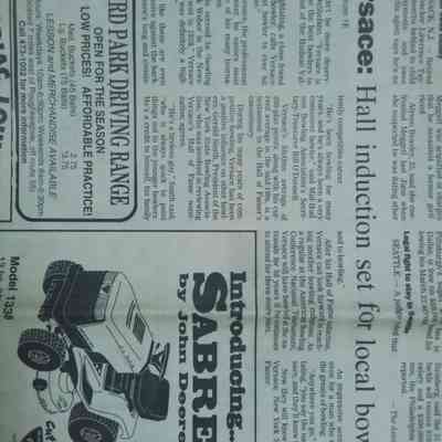 Phil Versace ABC Hall of Fame newspaper clipping