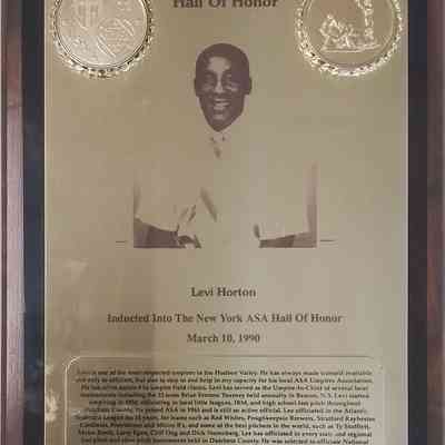 Levi Horton ASA Hall of Honor Plaque