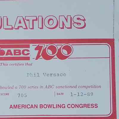 Phil Versace one ABC 700 certificate