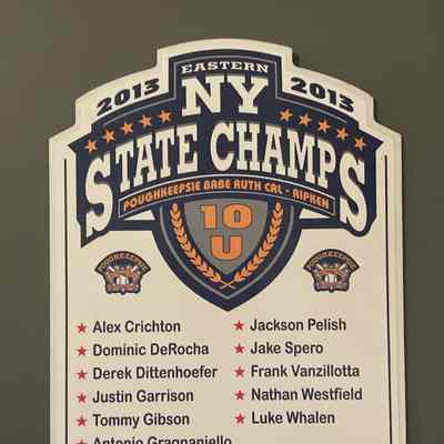 2013 NY State Champs Poughkeepsie Babe Ruth plaque