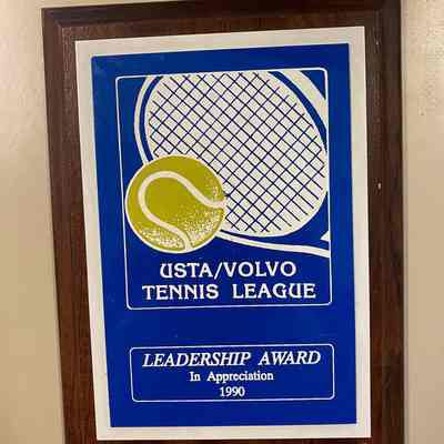 USTA Volvo Tennis League League Plaque 1990