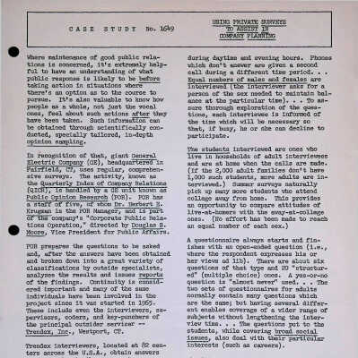 Case Study 1649: Using Private Surveys to Assist in Company Planning